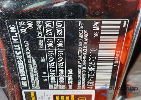 2015 Mercedes-Benz Gl 550 4Matic z USA, uszkodzony, nr VIN 4JGDF7DE8FA572110